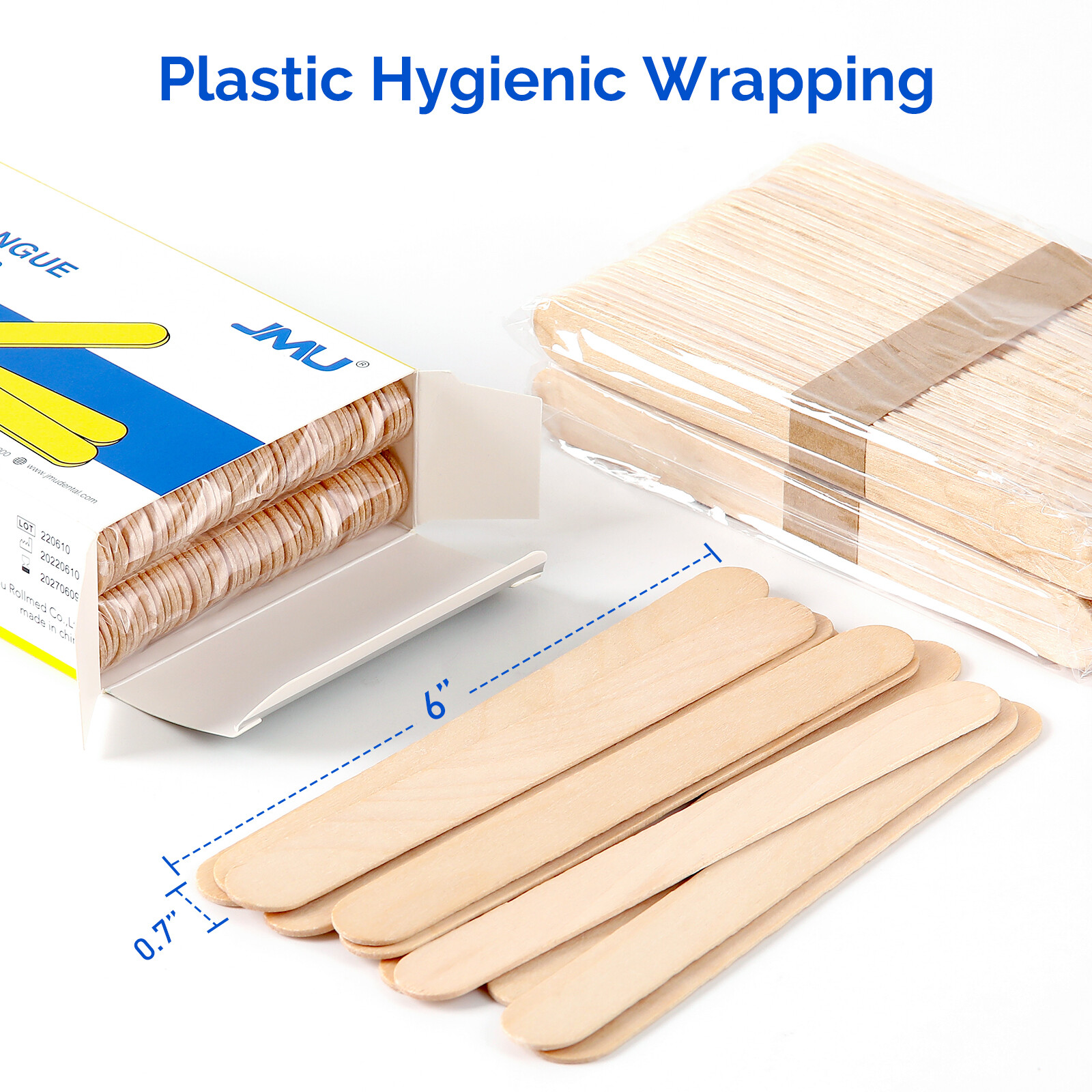 5000pcs 6 Inch Wood Tongue Depressors Non-Sterile Waxing Spatula Wax Stick Craft