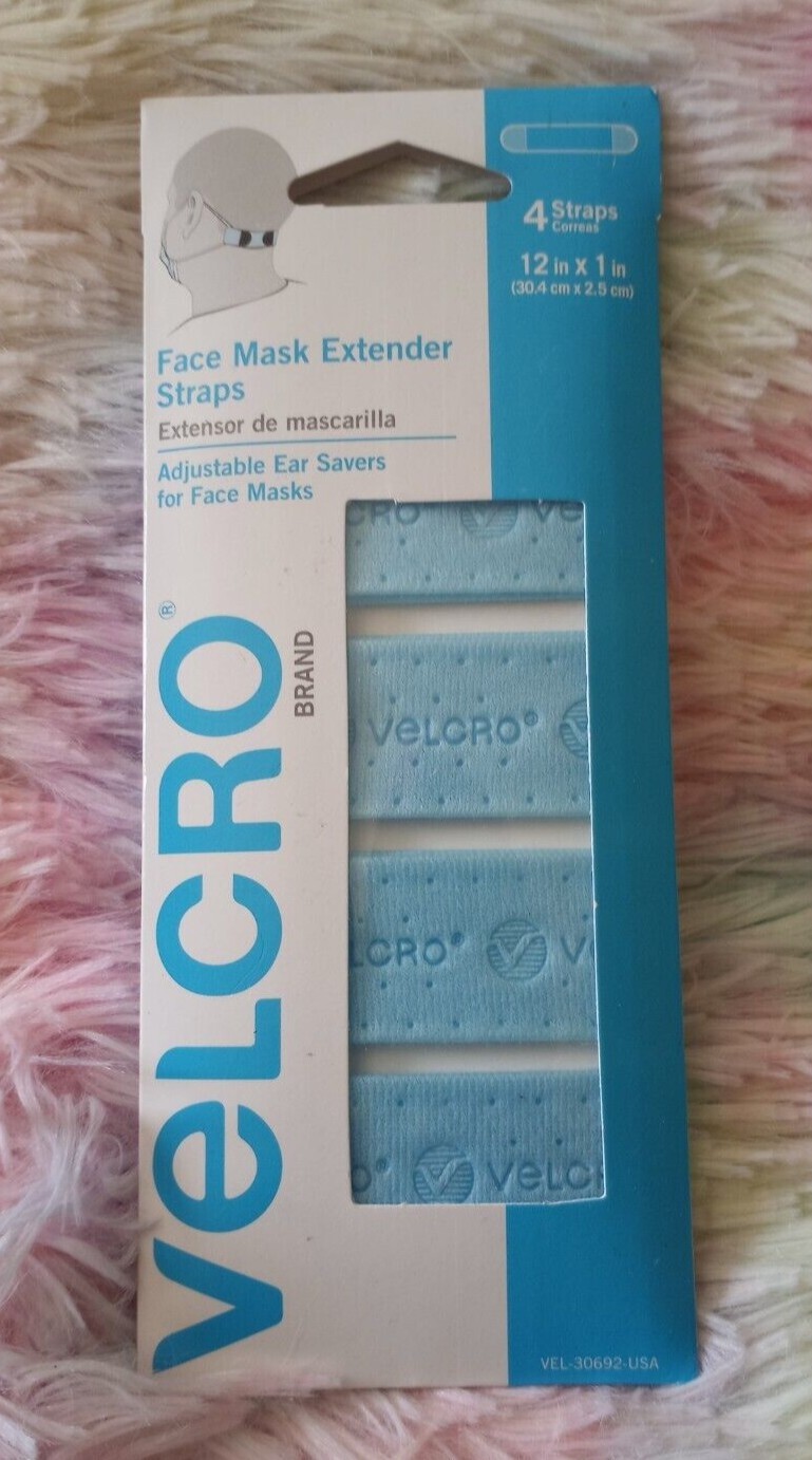 Velcro Face Mask Extender Straps 4 Straps 12″ x 1″