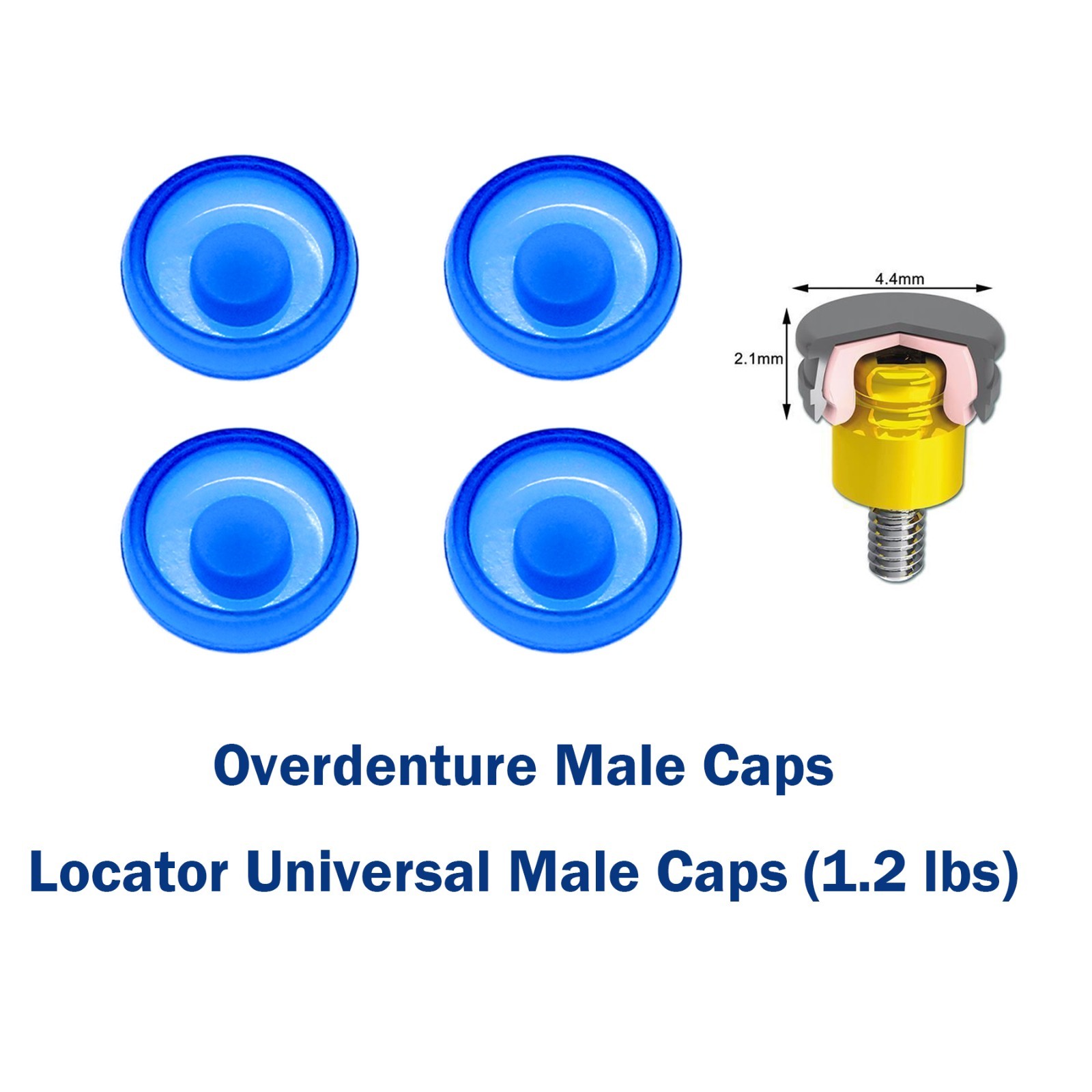 Dental 1.2lbs 2.4lbs Metal Universal Implant Retention Locator Caps Replacement