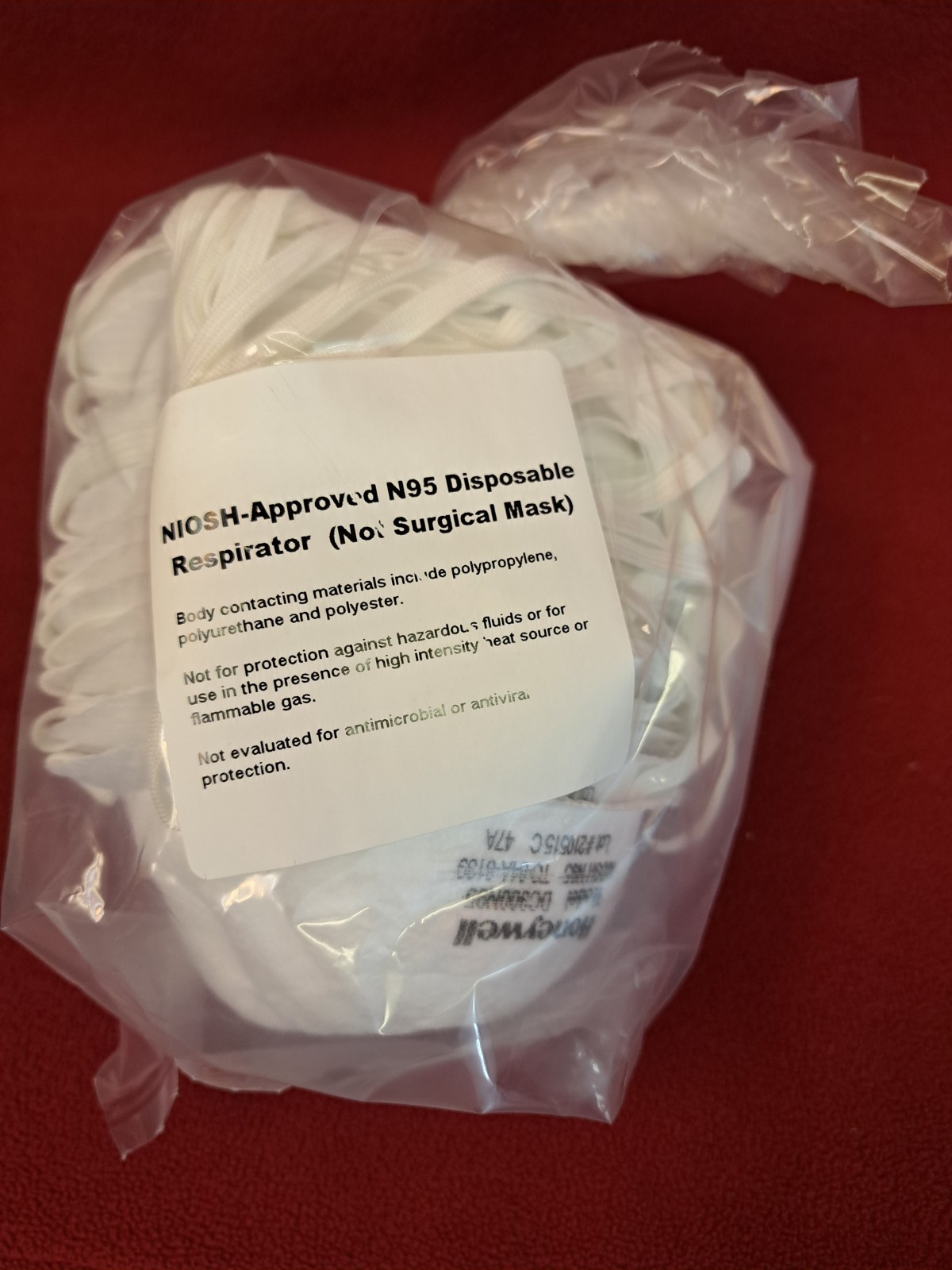 Honeywell NIOSH N95 Face Masks Pack of 20 Particulate Respirators DC300N95B NEW