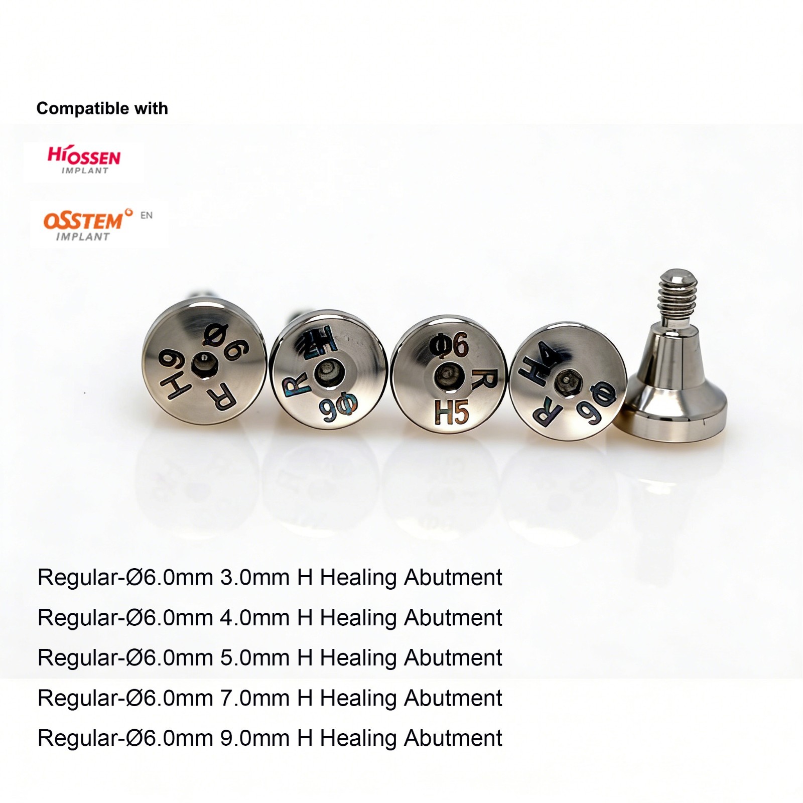 Dental Healing Abutment Healing Cap for Hiossen ET Implant System Multiple Sizes