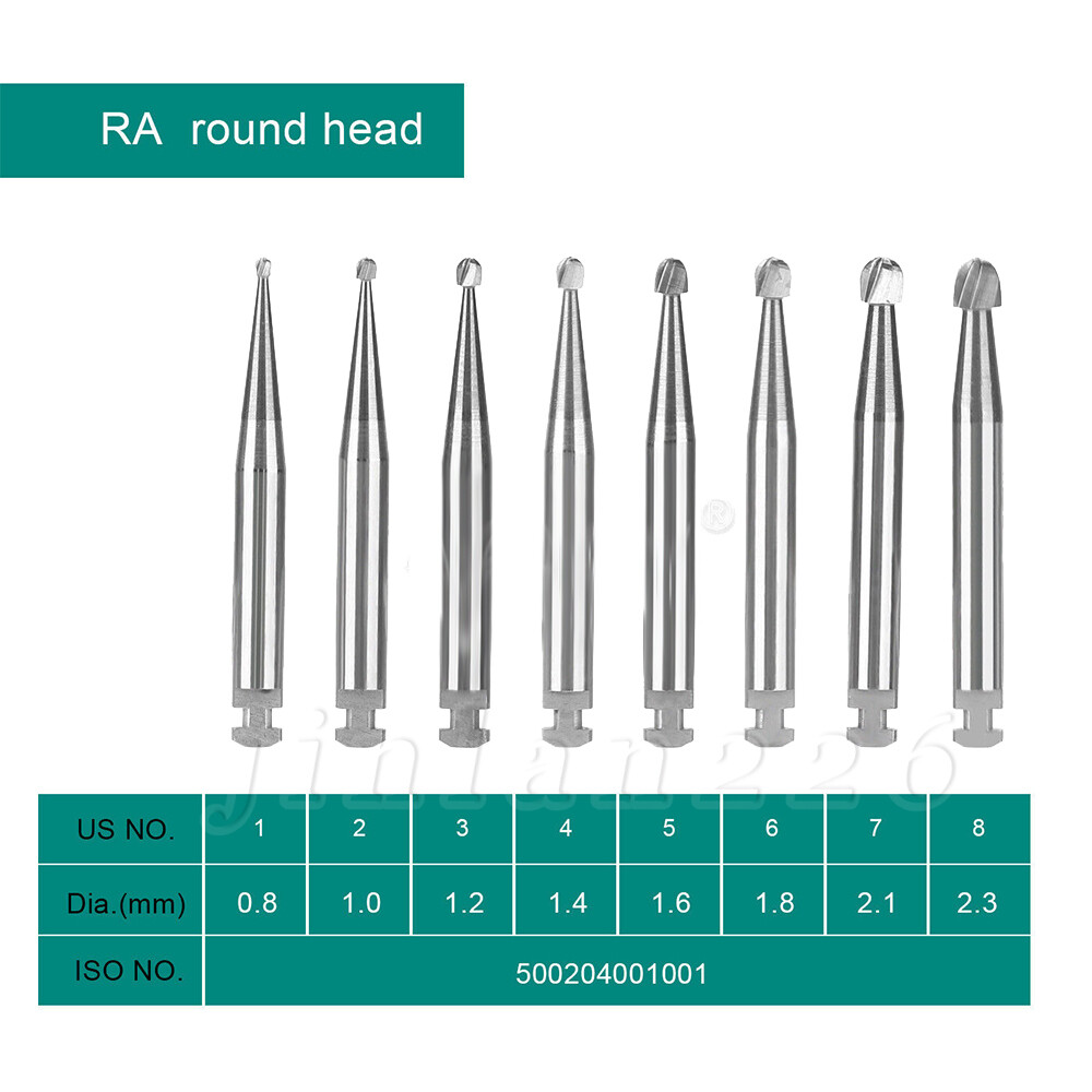 Dental Round Carbide Bur for Slow Speed Latch Type Handpiece RA 1# – 8# Burs VIP