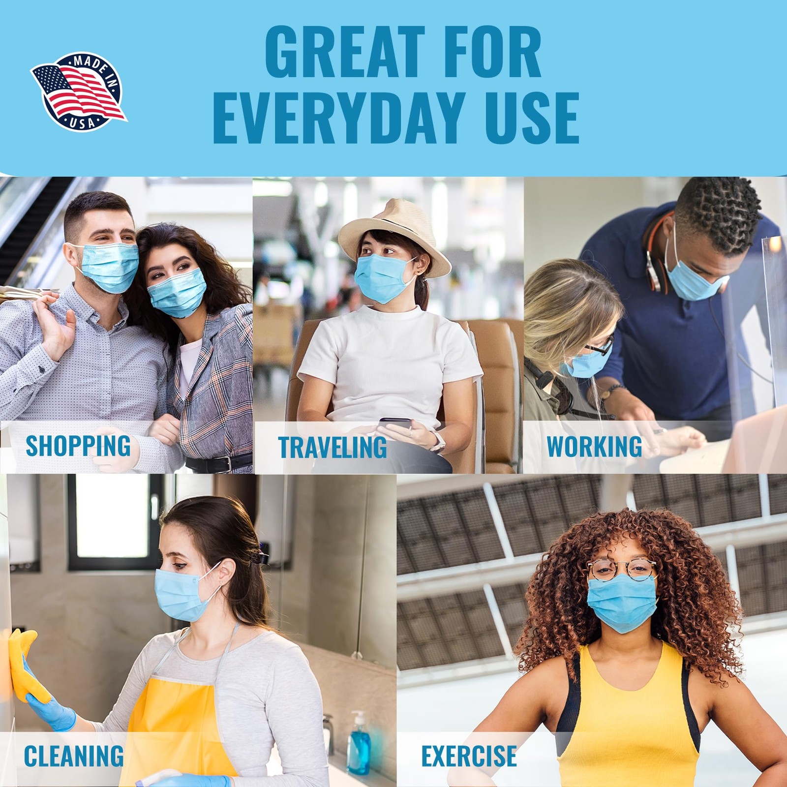 3‑Layer Masks – Individually Wrapped – 100 pack – Cleanroom Manufactured – Br…