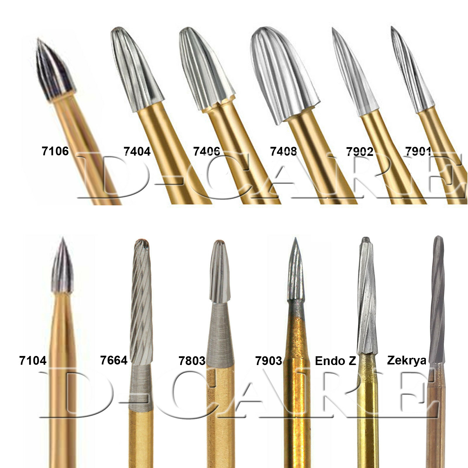 Dental Trimming & Finishing Carbide Burs DrillGold 7901/7803/7104/7404/7406/7906
