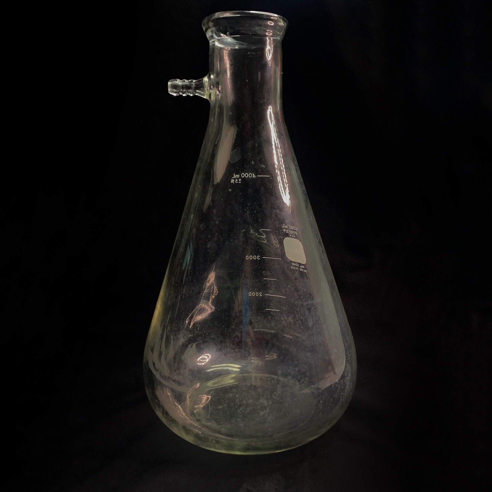 PYREX Glass 4000mL Filtering Flask Heavy Wall Sidearm Tube 1/2” OD 5340-4L