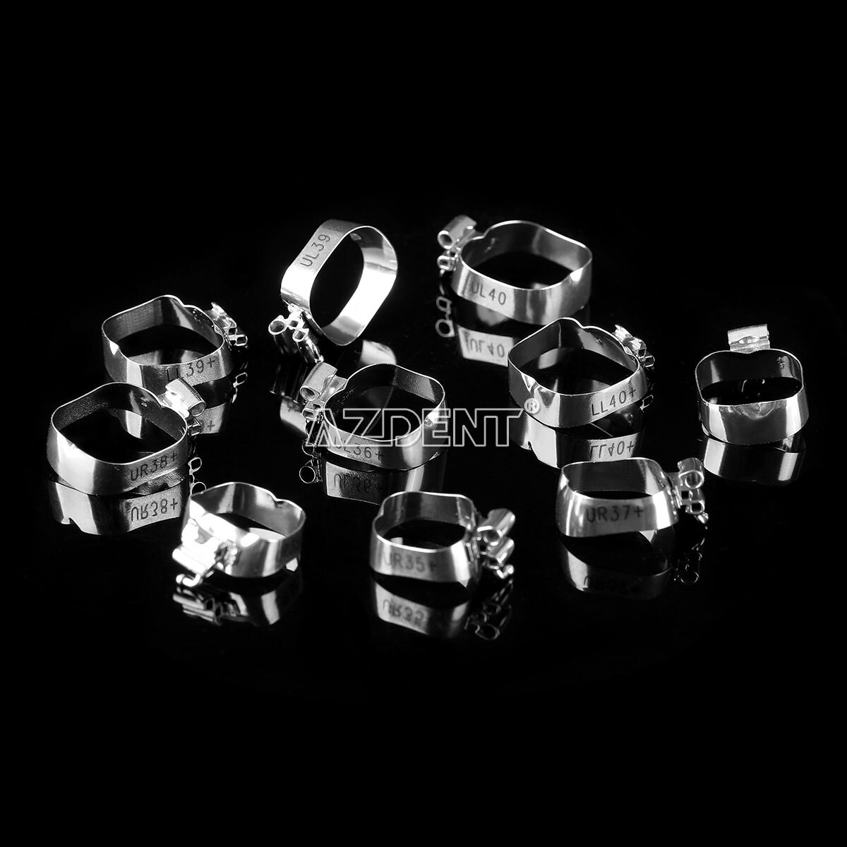 4PCS/Set Dental Orthodontic Buccal Tube Bands 1st Molar #35-40+# Roth .022 U3/L2