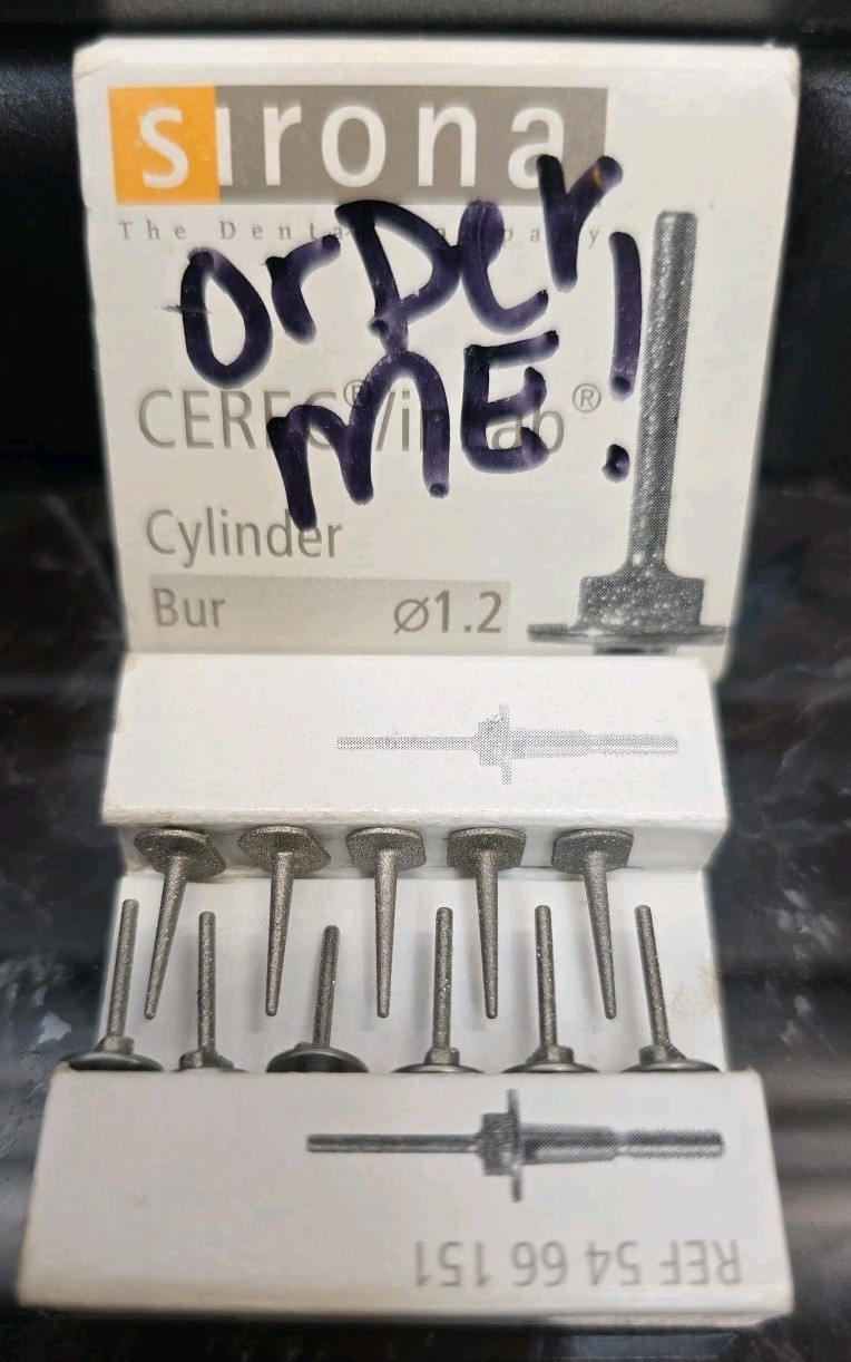 OEM Sirona Dental Cerec 3 Compact 6 Cylinder 1.2mm & 5 Cone Pointed Bur Lot