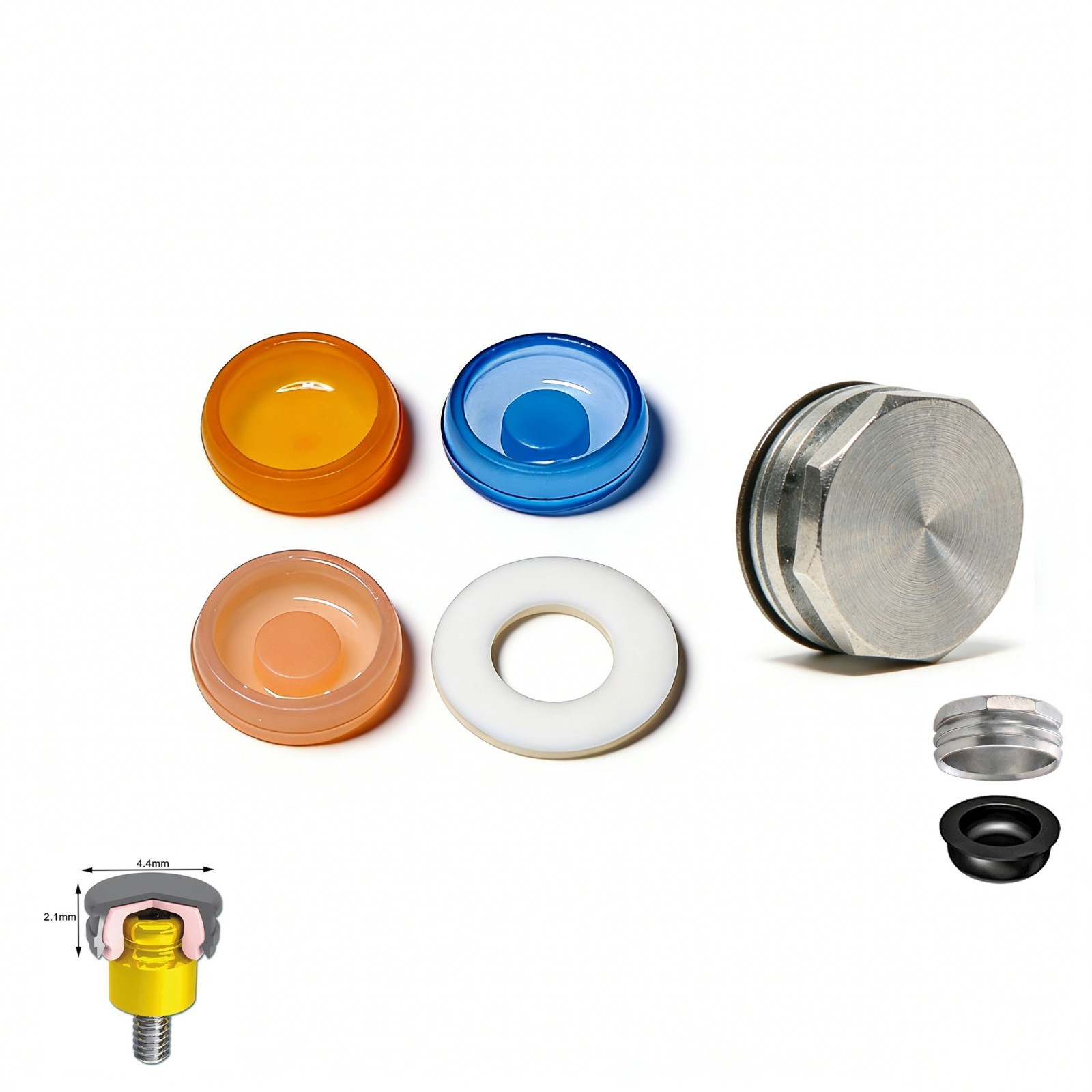 US Locator Classic Replacement Male Caps Retention Inserts 0.8/1.2/2.4lbs Set