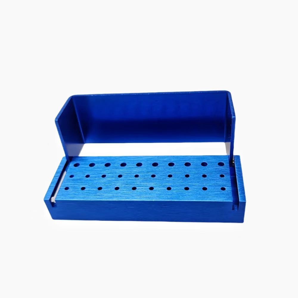 20Pcs Dental Bur Burs Holder Block Disinfection Box Aluminium Autoclave 30 Holes