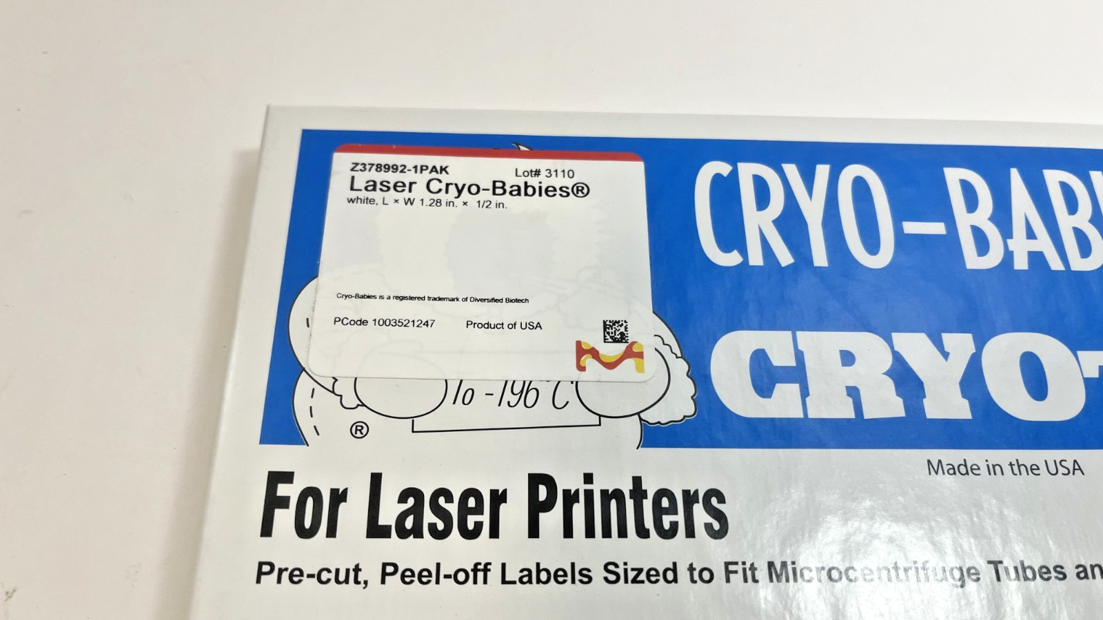 Diversified Biotech Cryo-Babies Cryotags Laser Printer Labels New Sealed