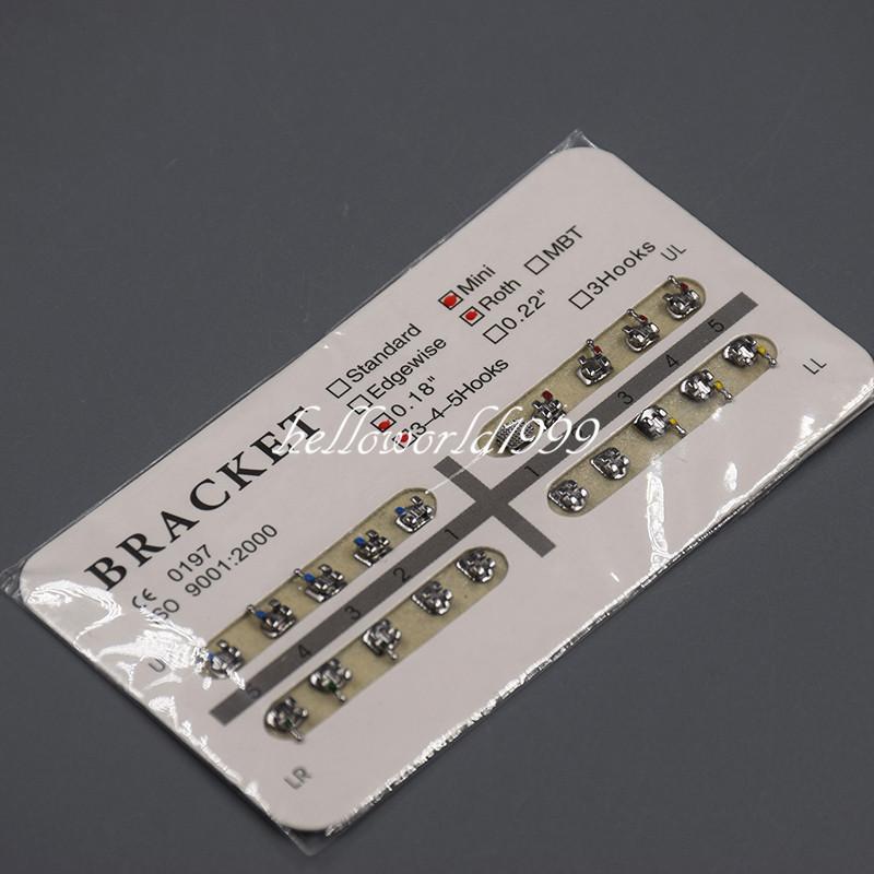 5 Packs Dental Metal Brackets Braces Mini Roth .018 Slot 3-4-5 Hooks Orthodontic