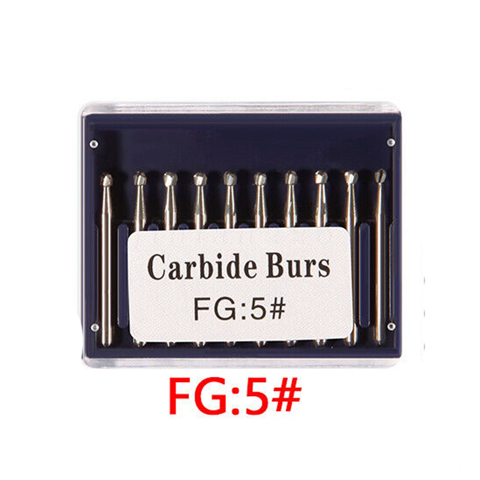 10-100pcs Dental Tugsten Round Carbide Burs FG 1-8 Bur for High Speed Handpiece