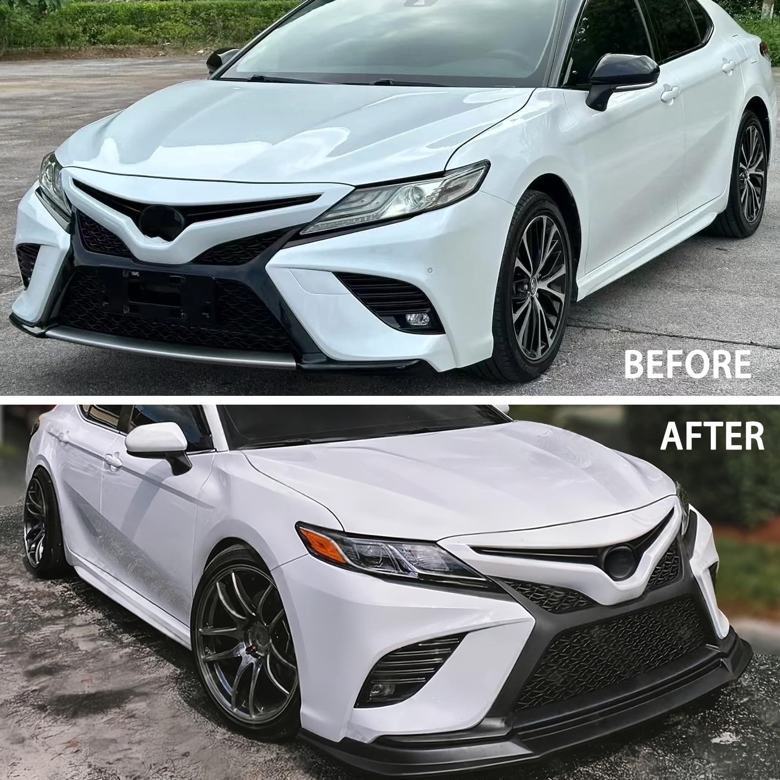 Front Spoiler Lip Splitter for Toyota Camry SE XSE 2018-2020 Carbon Fiber Print