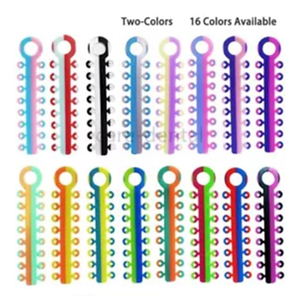 Dental Orthodontic Elastic Rubber Bands Braces Ligature Ties Single/Double Color