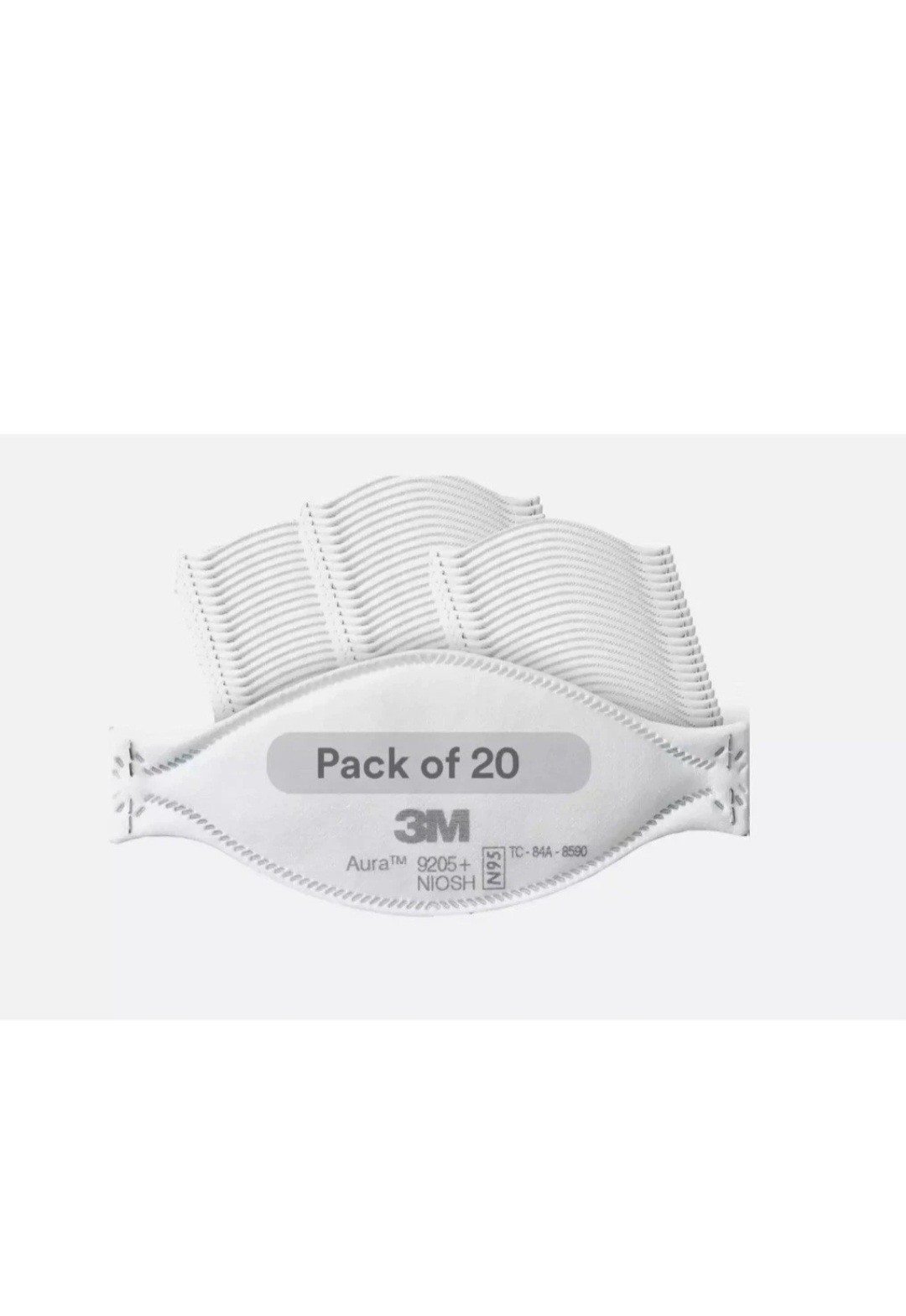 20 Pack 3M Aura 9205+ N95 Particulate Respirator Face Mask NIOSH – White