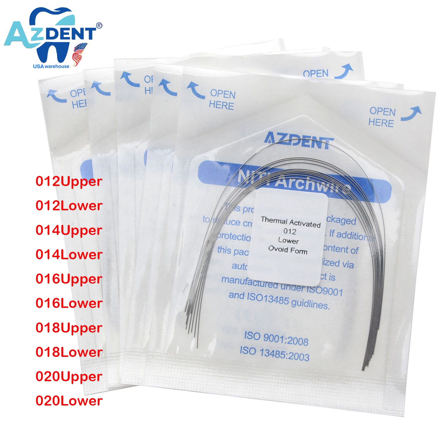 Dental Ortho Super Elastic Niti Arch Wire Round Ovoid Form for Bracket Braces CE