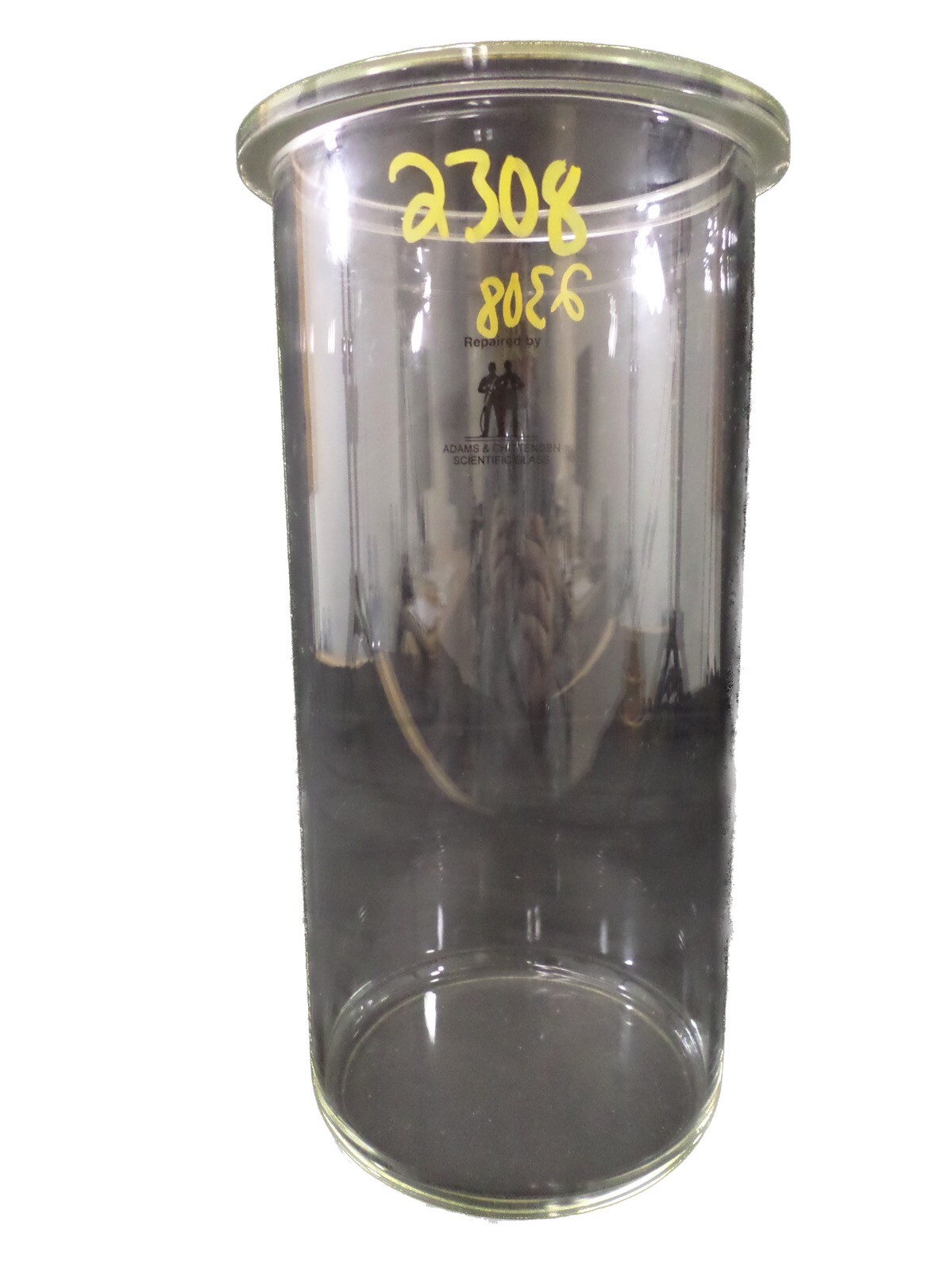 A&C 4000mL Cylindrical Flat Bottom Reaction Flask With Flat Flange 335mm Height