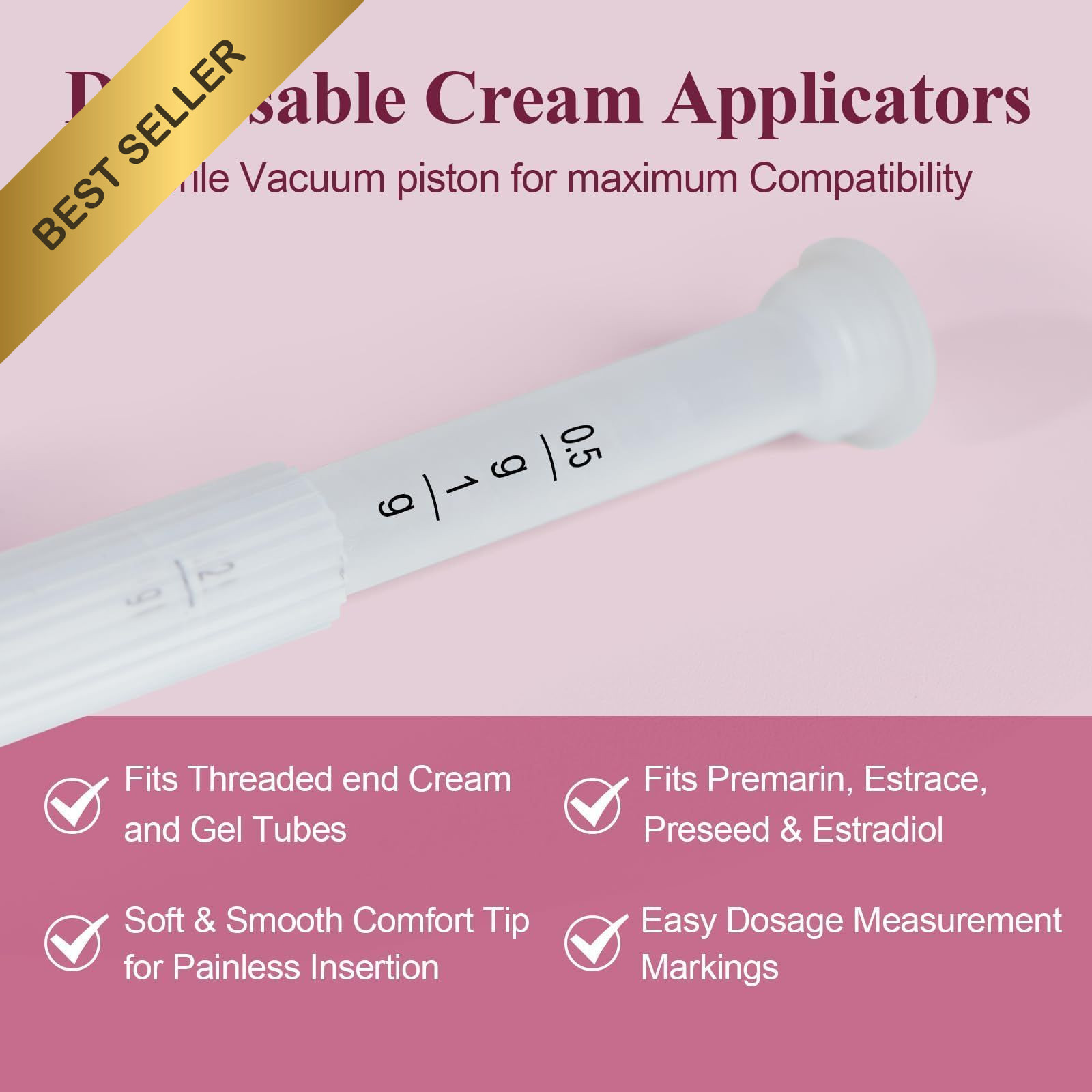 Dizzily 20 Pack Vaginal Cream Applicators Disposable OTC Gel Suppository Tool