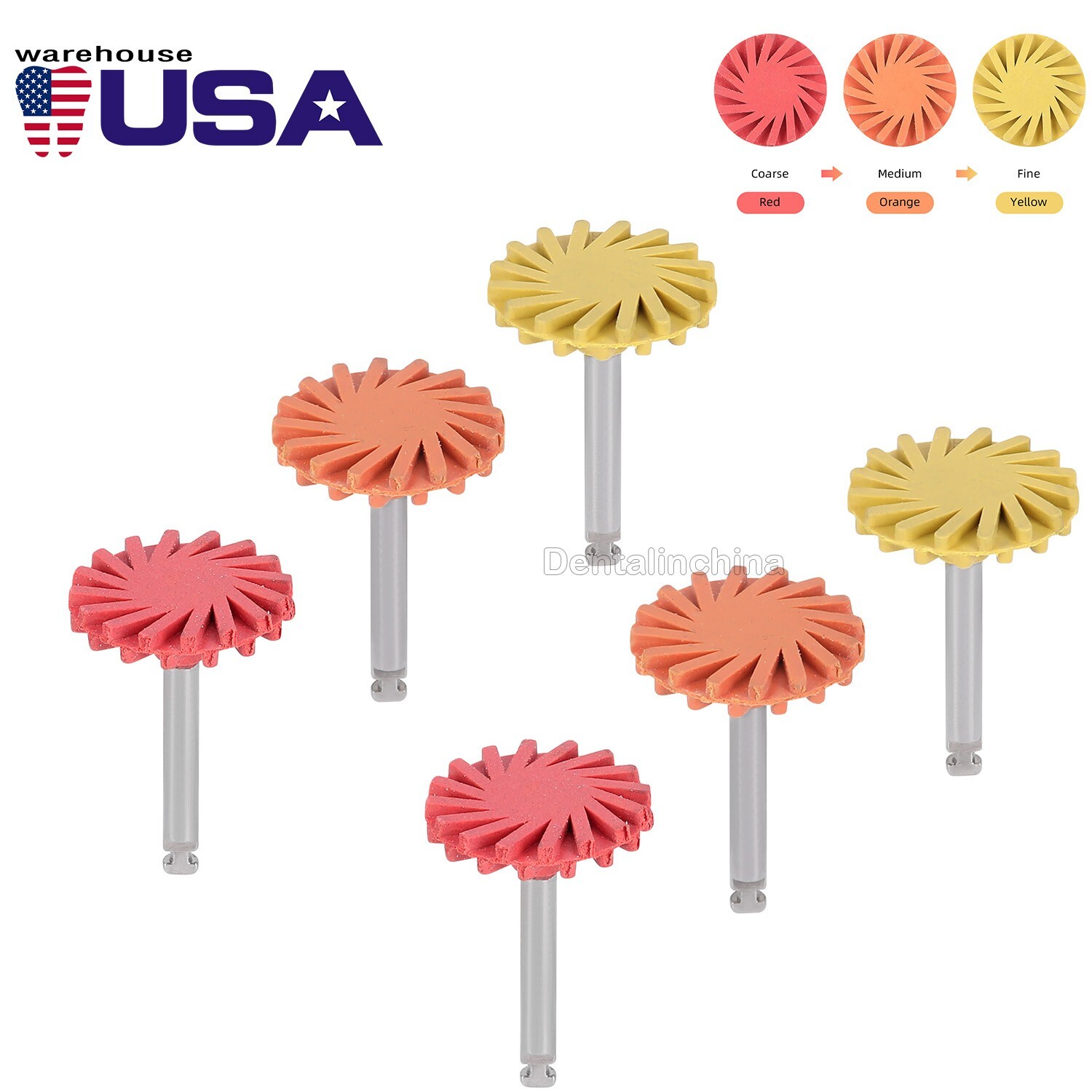AZDENT Dental Composite Polishing Wheel RA 2.35mm Coarse Medium Fine Polisher
