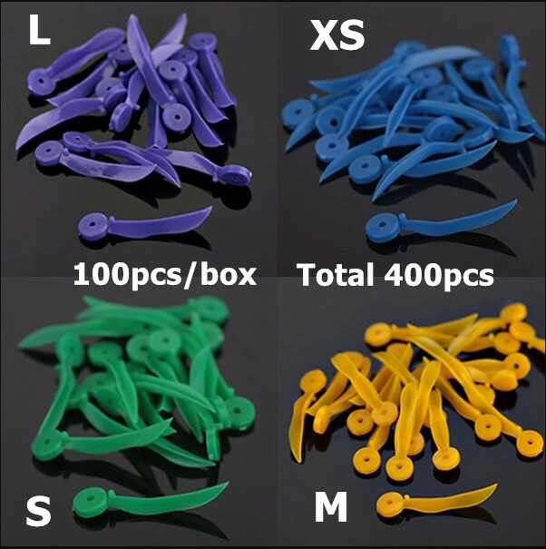 400pcs Dental Plastic Wedges with Hole Dentist Materials 4 Size Teeth Wedges