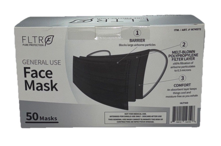 FLTR General Use Black Masks 50 packs