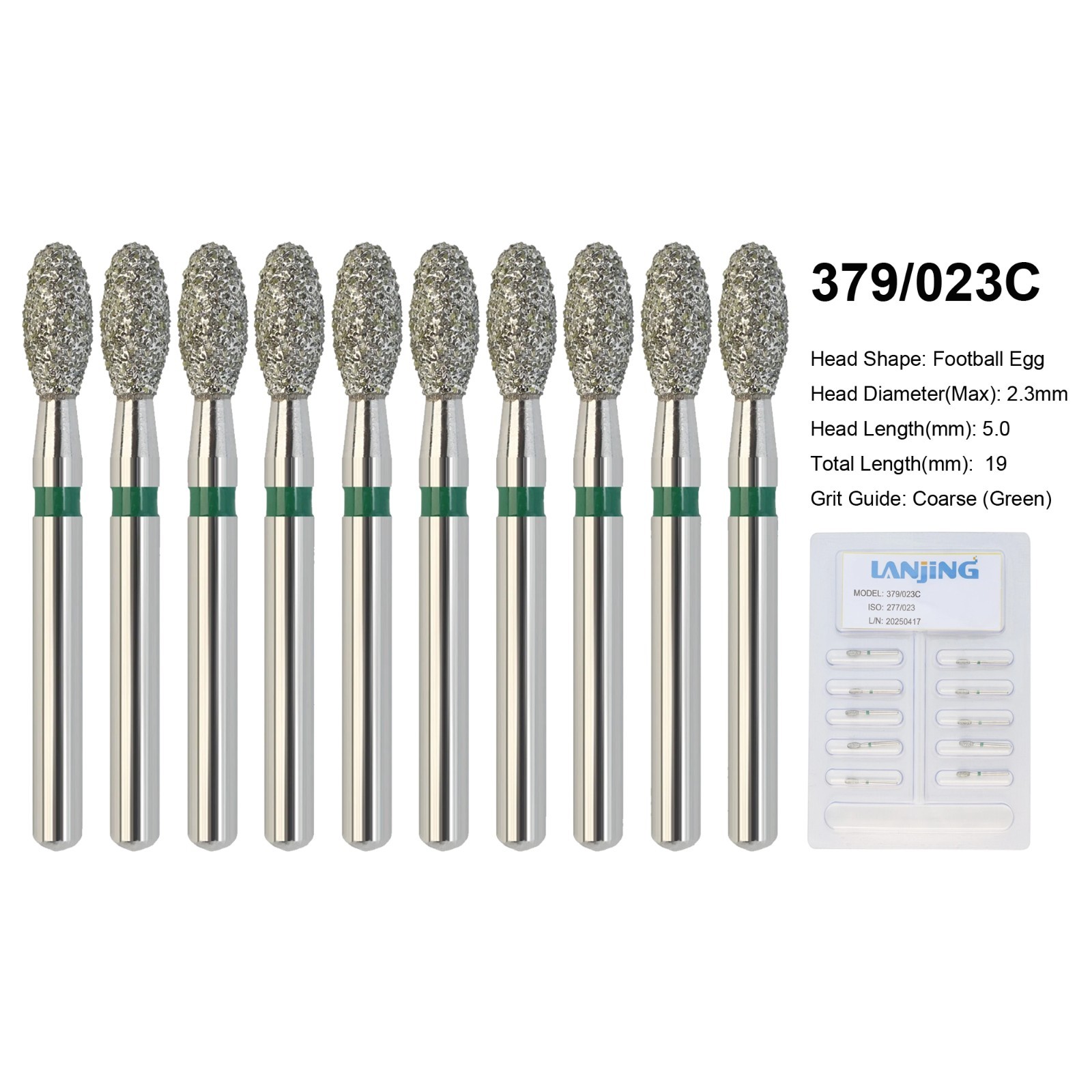 Dental Round Diamond Bur FG Pear Round End Taper Football Egg Barrel High Speed