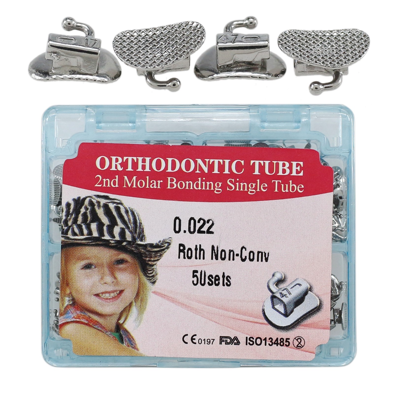 USA Dental Orthodontic Buccal Tubes MBT Roth 022 1st 2nd Molar Bondable Single