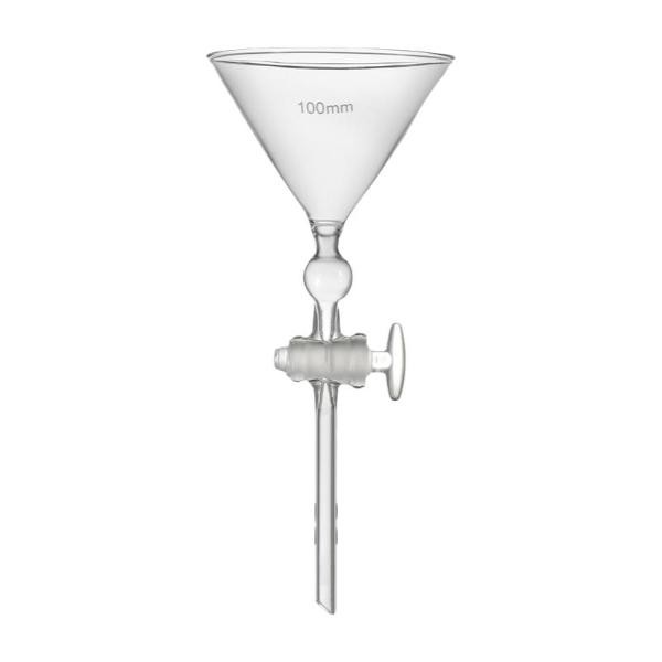 Chemistry Lab Glass Funnel 80mm-100mm PTFE/Glass Piston Separation CA