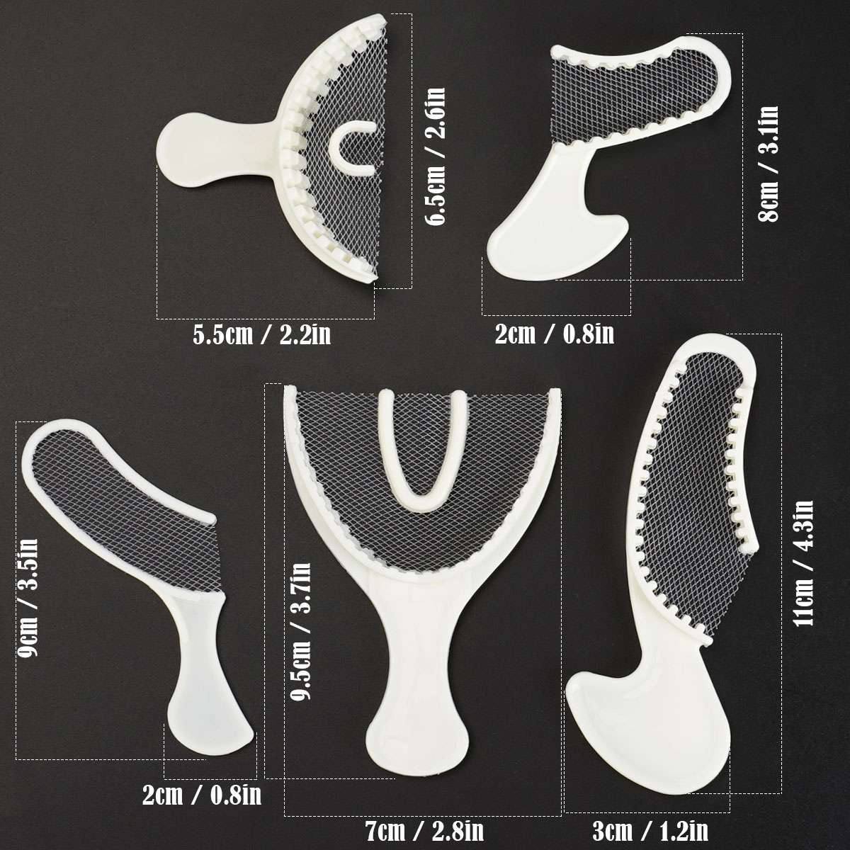 10/30/50pc Dental Disposable Triple Impression Bite Registration Trays F/A/P/Q/S