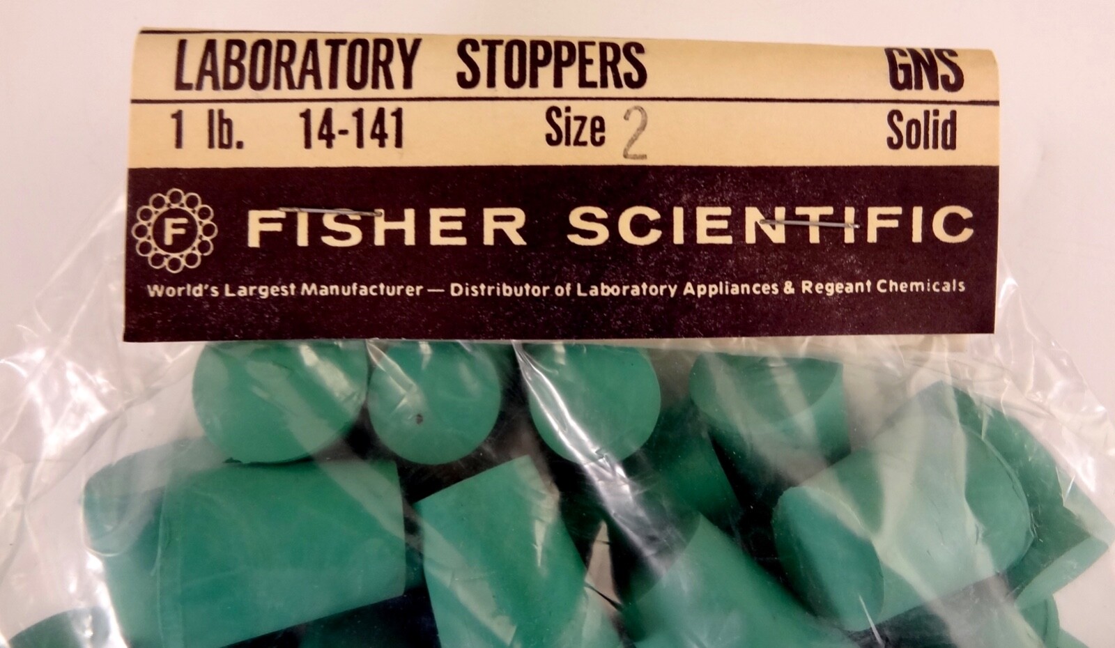 Fisher Scientific, 1 Pound Bag Of 14-141 Size 2 Solid Rubber Laboratory Stoppers