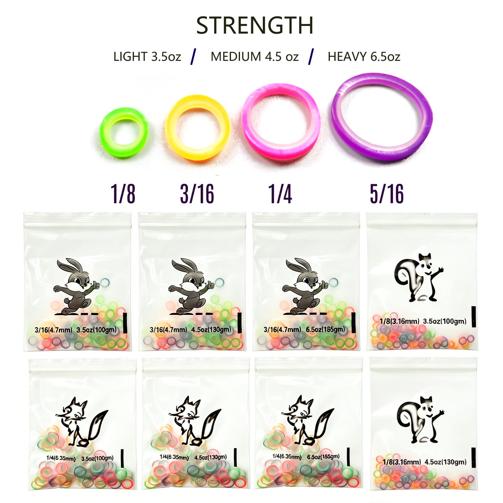 Assorted Colors Latex Elastic Rubber Bands for Orthodontic Dental Braces Teeth