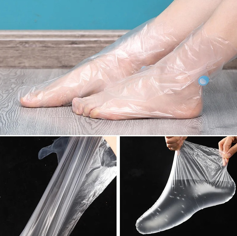 100 Pcs Disposable Foot Mask Cover Waterproof Transparent Pedicure Protection