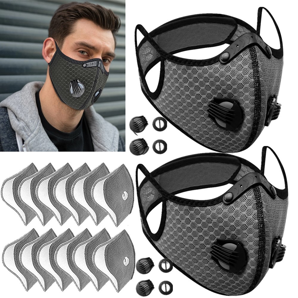 2x Washable Half Facepiece Face Shield Respirator Reusable Dust Mask With Filter