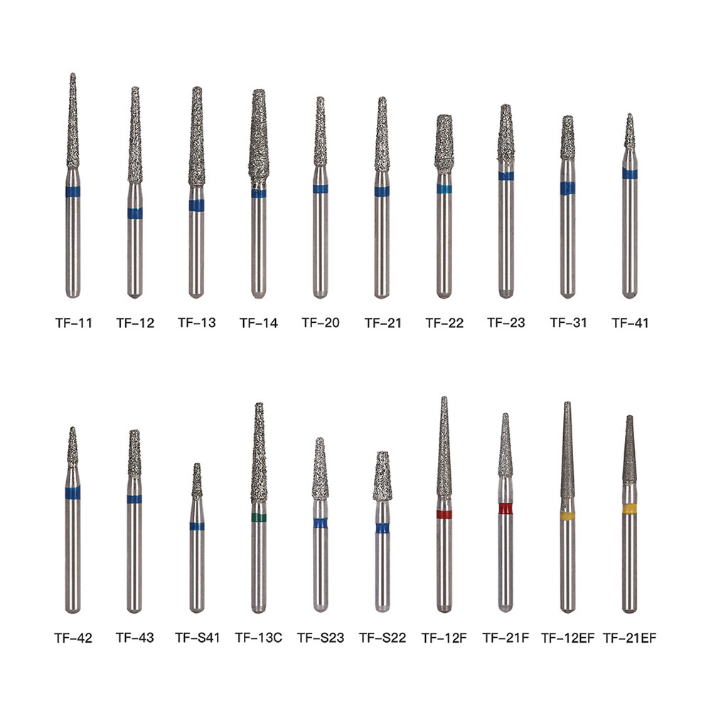 100pcs AZDENT Dental Diamond Burs For High Speed Handpiece Friction Grip 1.6mm
