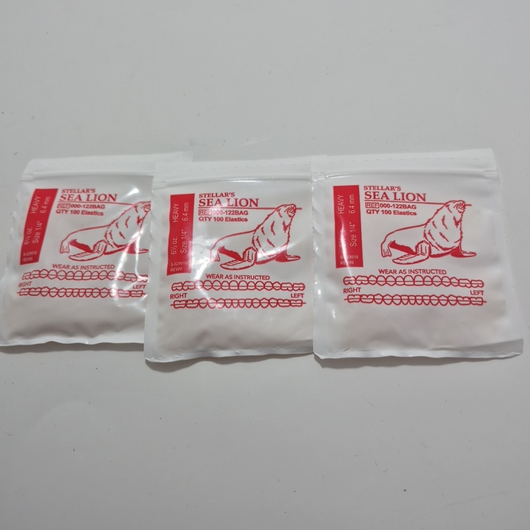 3 Stellar’s Sea Lion American Orthodontics Dental Elastics Braces Bands