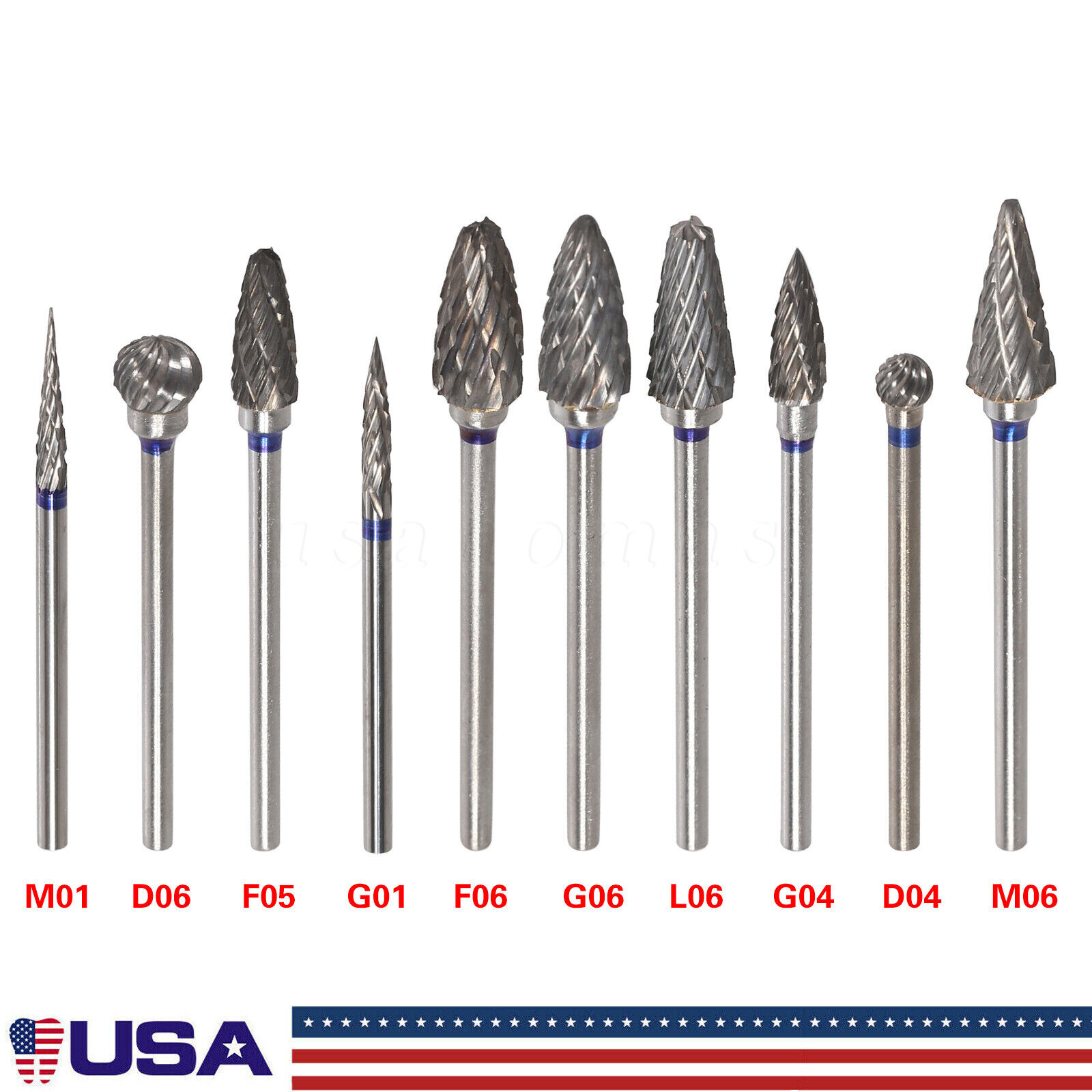 10pcs/Set Dental Tungsten Carbide Burs Plaster Alloy Acrylic Drill Polisher