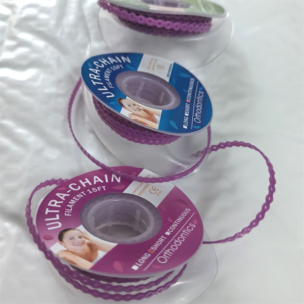 10Rolls Dental Orthodontic Elastolink Chain Long & Short & Continuous Purple