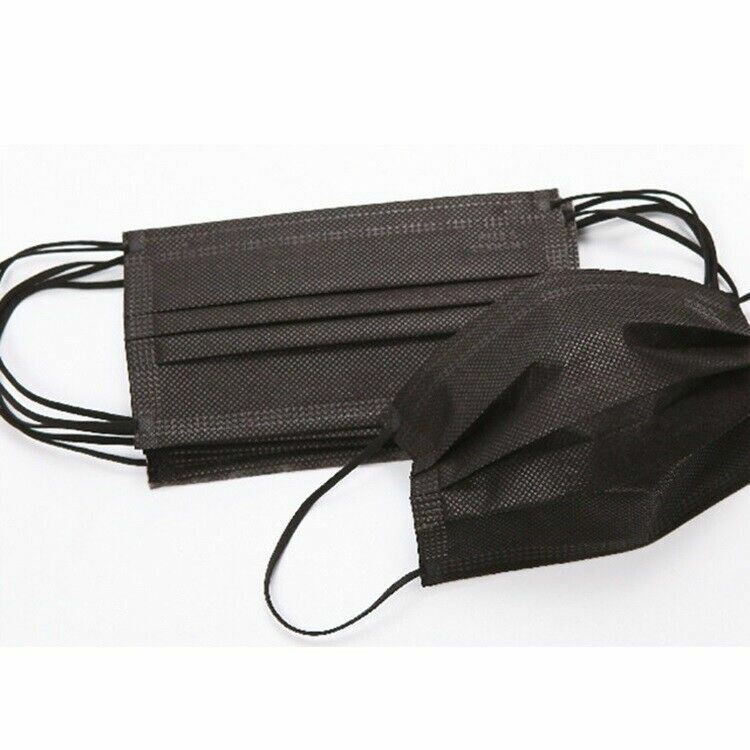 50 Pc Disposable Medical,Surgical,Dental 3-Layers Face Mask Mouth Cover Black