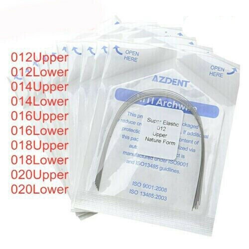 10pcs AZDENT Dental Orthodontic Super Elastic Niti Round Arch Wire Natural Form