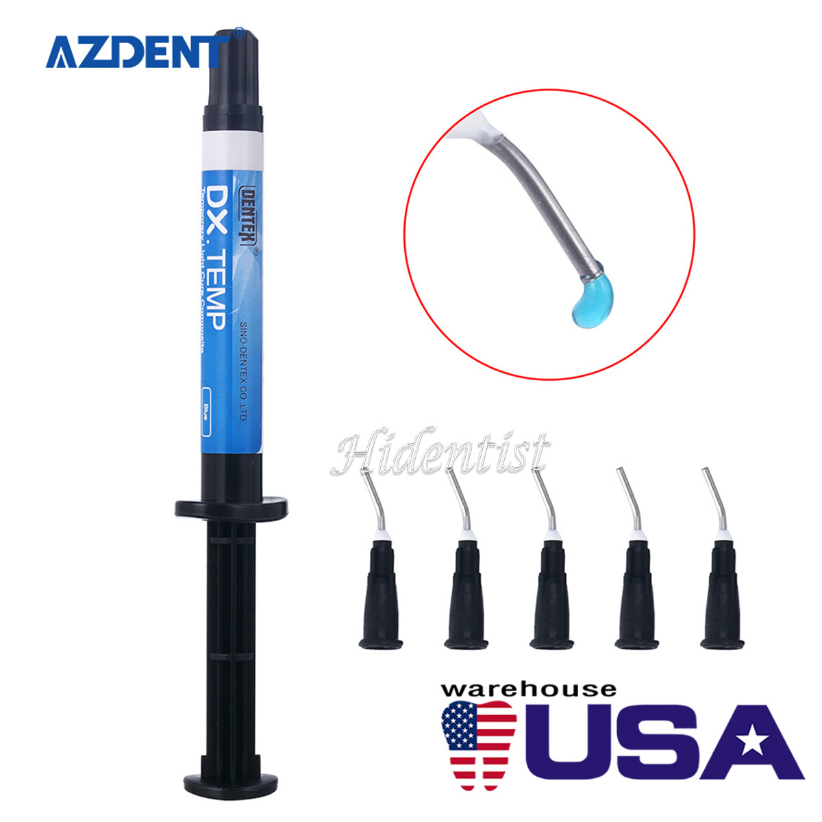 Dental Temporary Flow Light Cure Filling Resina compuesta Blue 2.5g DENTEX