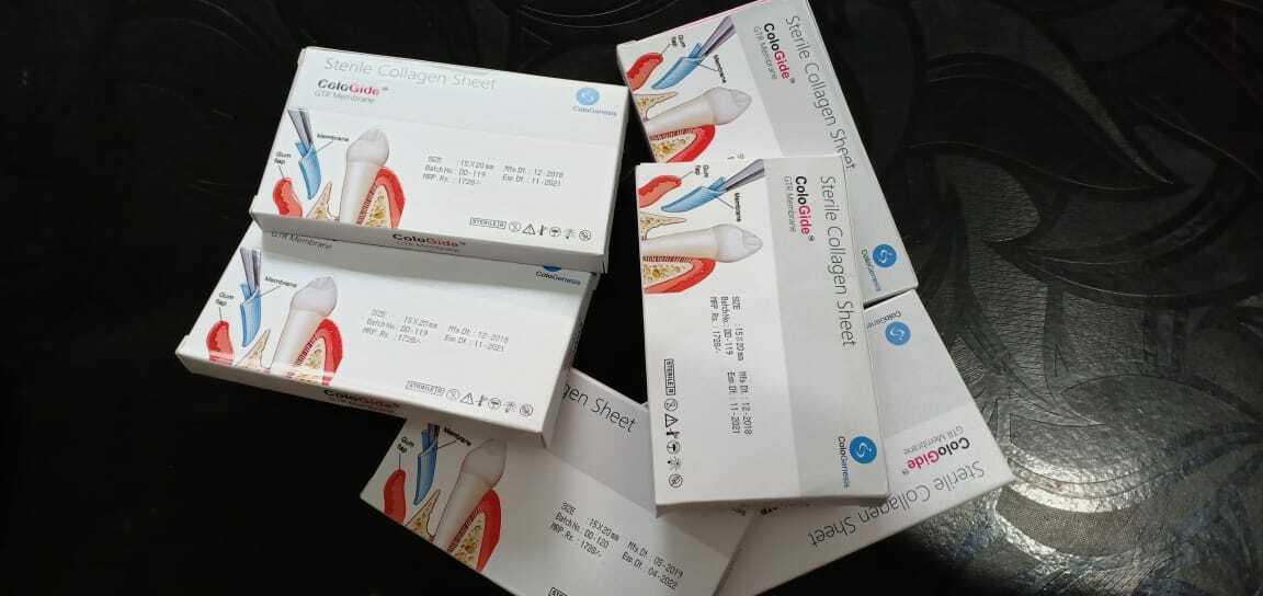 10 Pack of New Colo Gide Sterile Collagen Sheet GTR Membrane 10 x 15mm