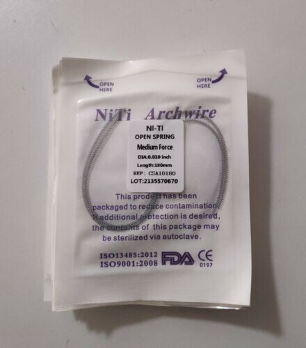 20 Packs Dental Orthodontic Coil Open Spring 010*180mm Niti Alloy Medium Force