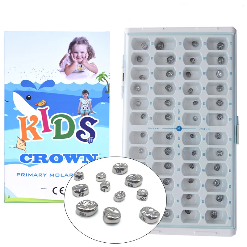 48/96PCS Dental Crown Primary Molar Pediatric Crowns Kids Adult stainless steel