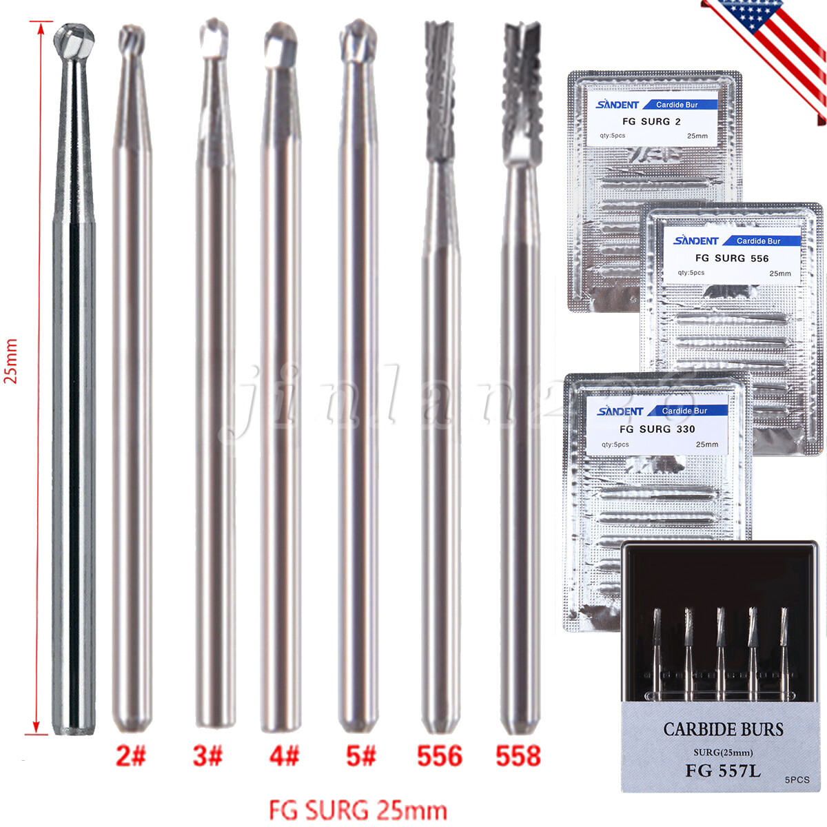 Surgical bur FGOS 25mm Dental Carbide Surgical Length Bur FG SURG