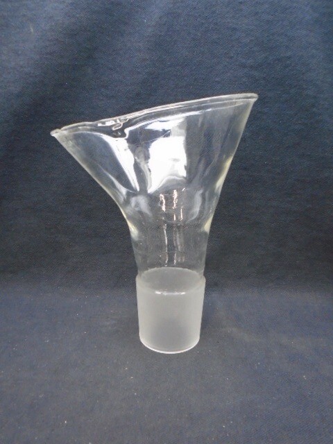 CORNING PYREX Glass 144mm Offset Angled Powder Filling Funnel 55/50 Inner B