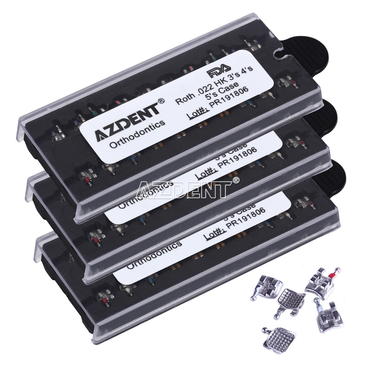 AZDENT Dental Orthodontic MIM Monoblock Bracket Braces Mini Roth/MBT 018/022