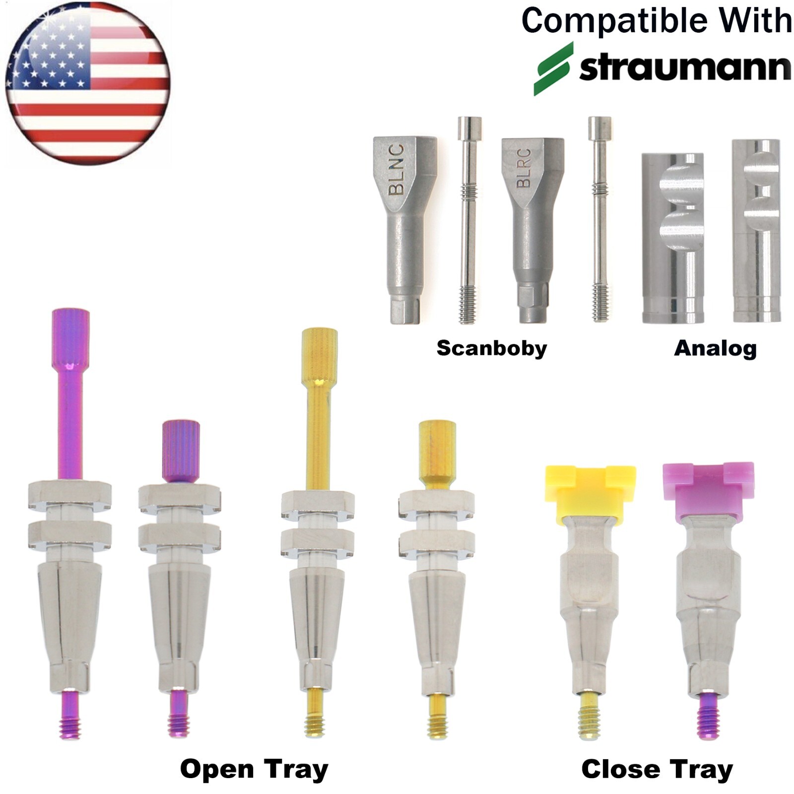 US Fit Straumann ITI Healing Abutment NC/RC Transfer Impression Open/Closed Tray