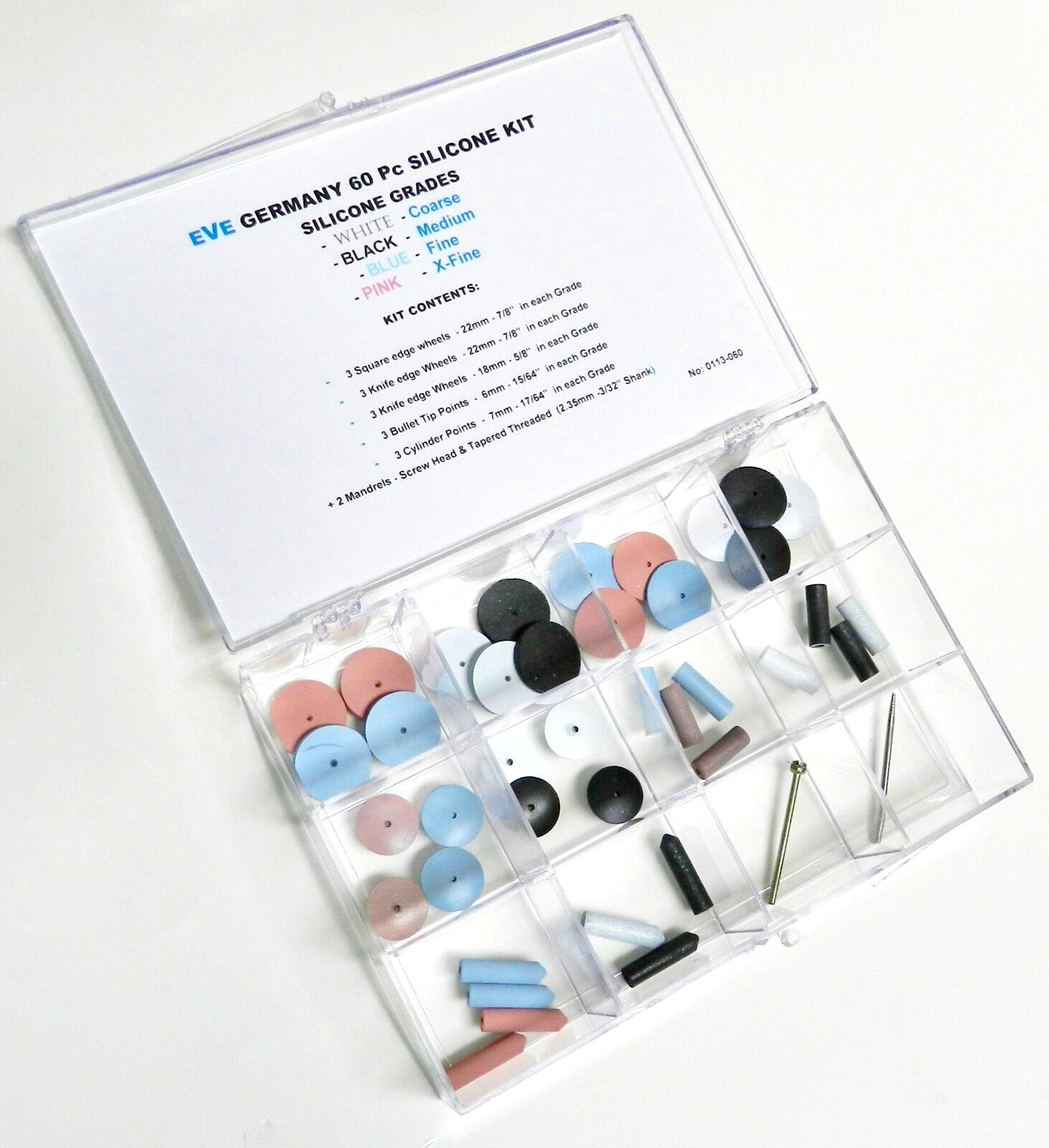 Silicone Polishing Wheel Assortment Kit 60 Pieces Eve Germany Jewelry Polishers