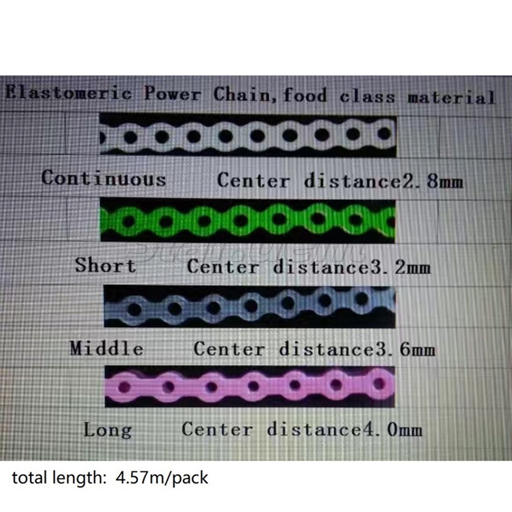 Dental Ortho Elastic Ultra Power Chain Rubber Braces Bands Long/Short/Continuous