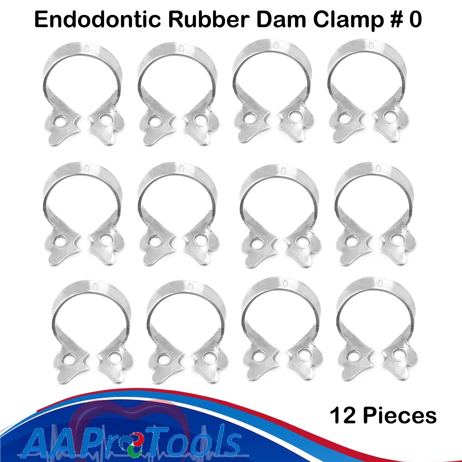 AA Pro: 12 PC Endodontic Rubber Dam Clamp #0 Surgical Dental Instruments